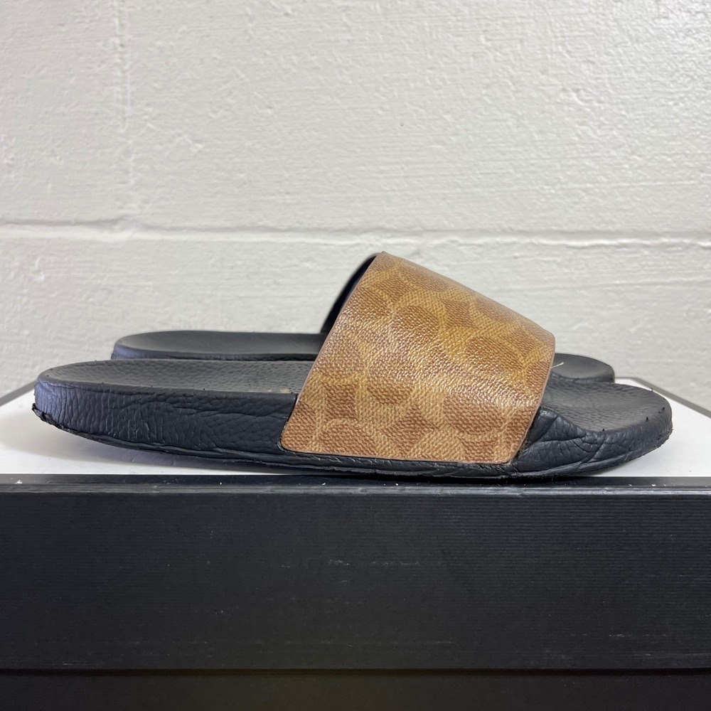 Coach Udele Sport Slide In Signature Canvas Monogram Sandals Slide Women's 8 B